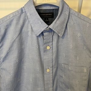 Banana Republic, Small, Slim Fit, Dress Shirt, Anchors